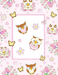 Sweet Pink Owl Butterflies Floral Rug