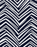 Deep Navy White Jagged Chevron Rug