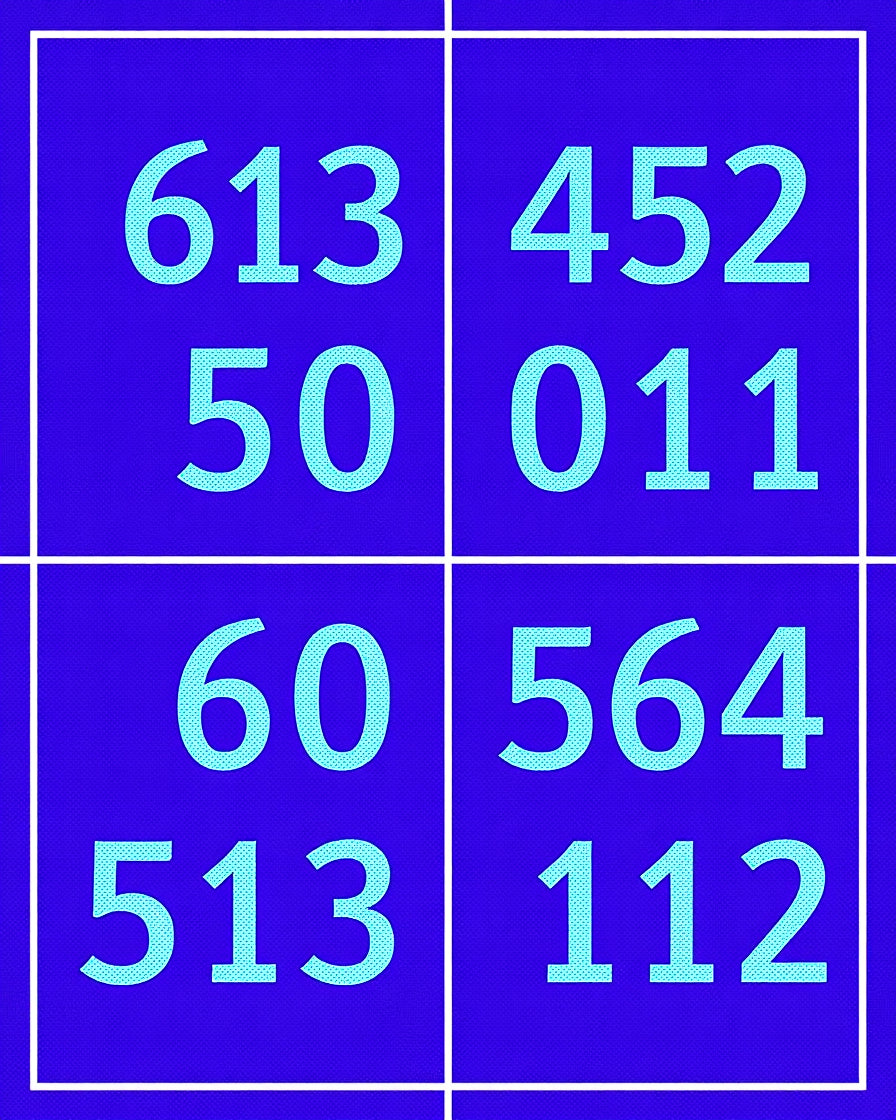 Retro Blue Numeric Squares Rug