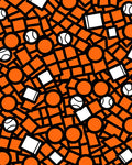 Bold Orange Geometric Tennis Ball Mix Rug