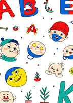 Playful Alphabet Characters and Faces Rug