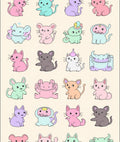Playful Pastel Kawaii Animal Collage Rug
