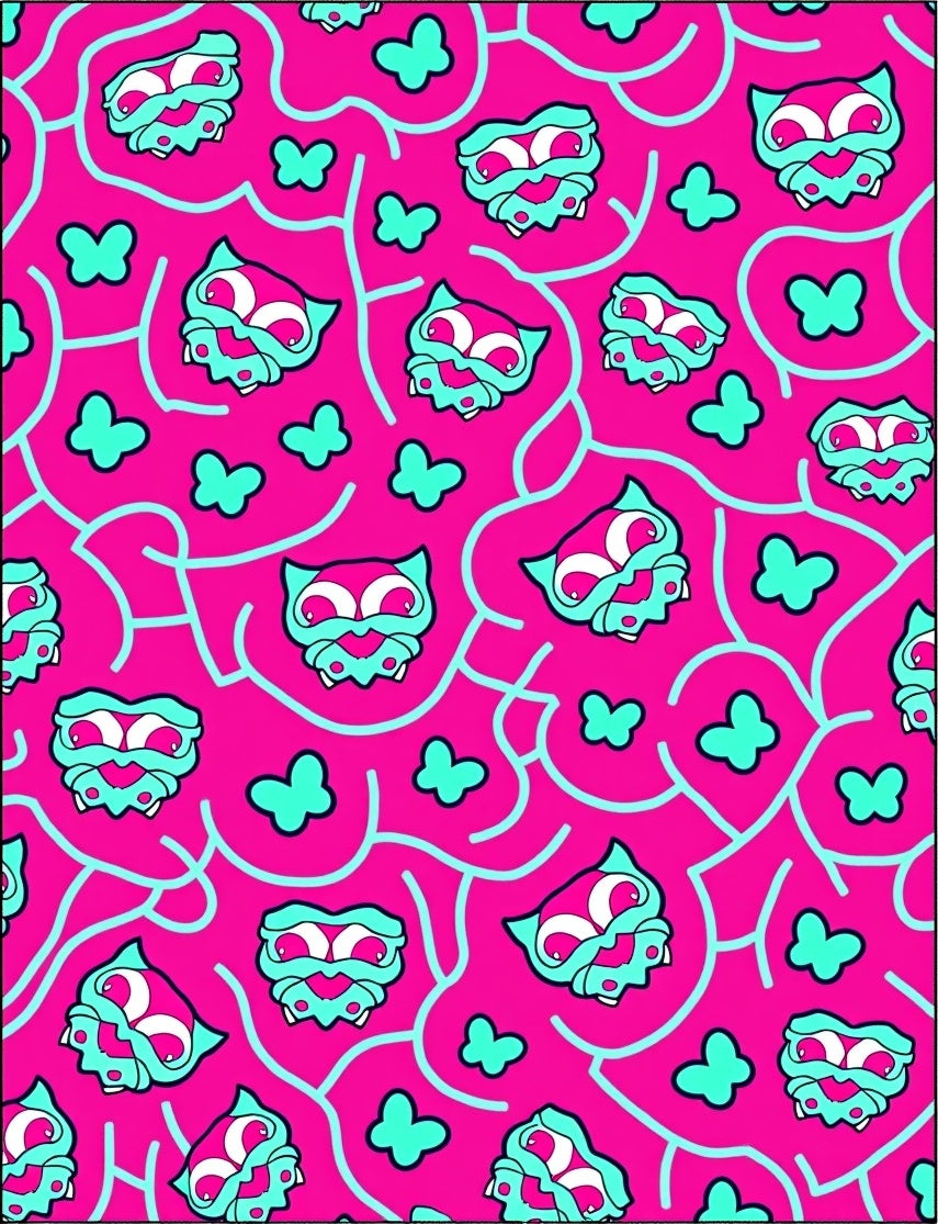 Whimsical Cartoon Butterfly Owl Rug