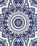 Deep Blue Mandala Symmetry Rug