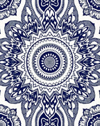 Deep Blue Mandala Symmetry Rug