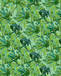 Verdant Jungle Elephants Tropical Foliage Rug