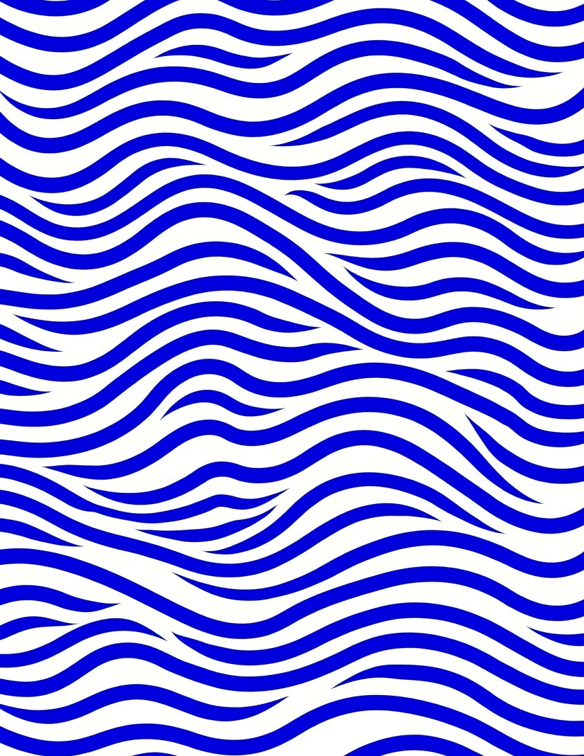 Bold Blue Flowing Wave Rug