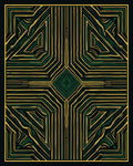 Modern Black Geometric Labyrinth Rug