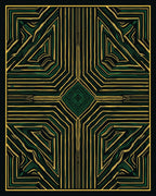 Modern Black Geometric Labyrinth Rug