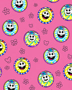 Happy Cartoon Animals Playful Flowers Rug