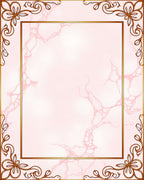 Elegant Pink Marble Swirl Frame Rug