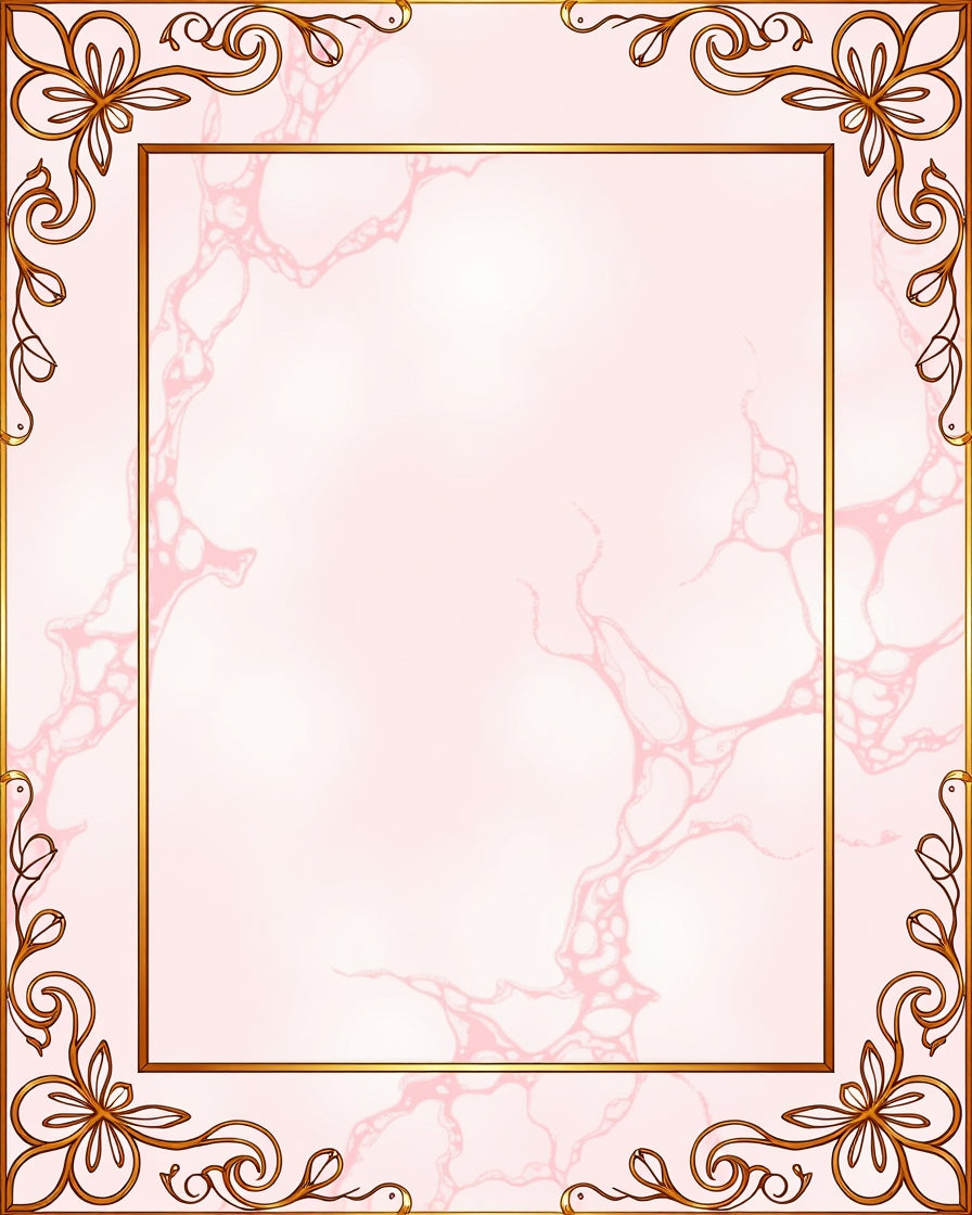 Elegant Pink Marble Swirl Frame Rug