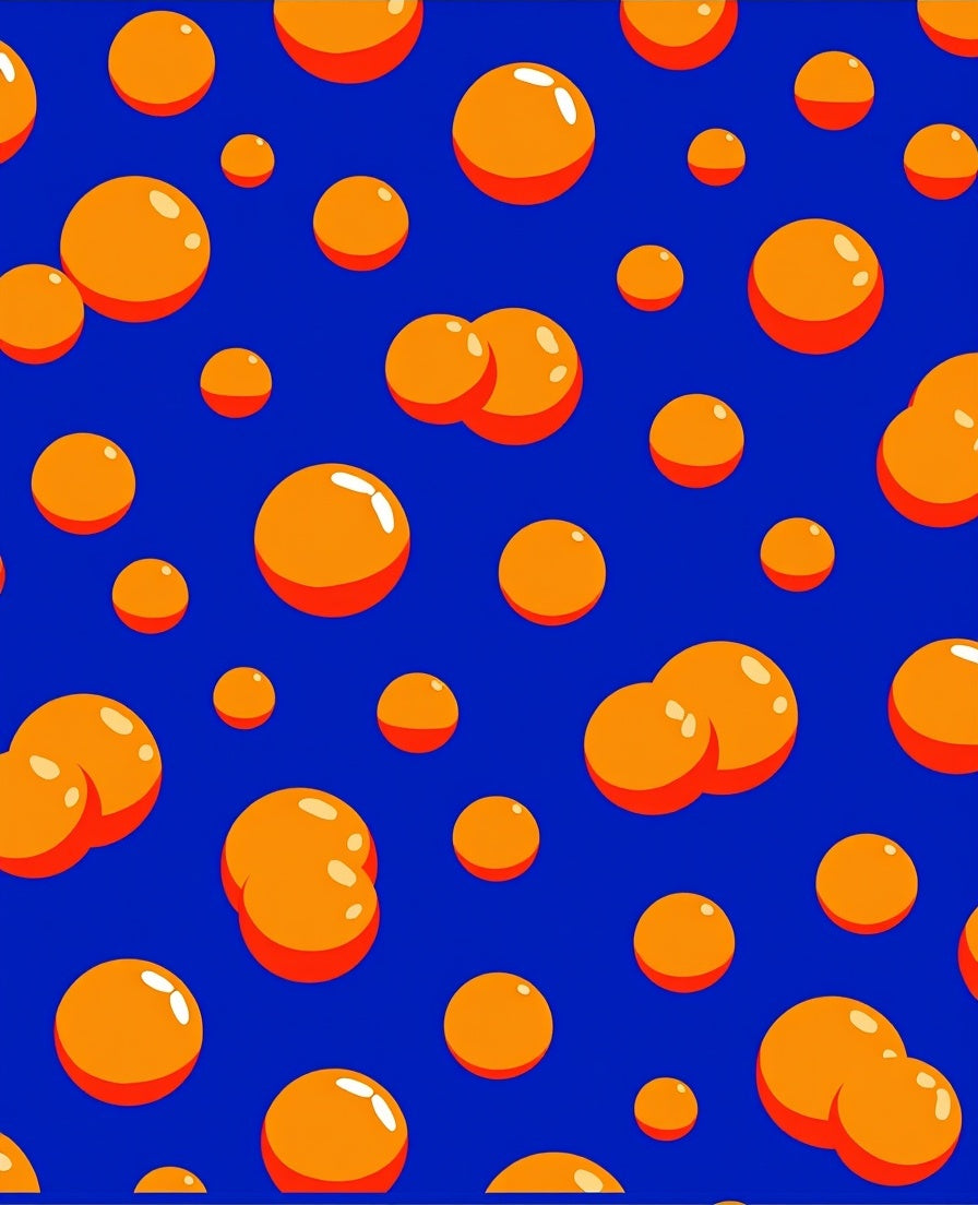 Vibrant Orange Bubble Spot Rug