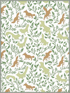 Woodland Creatures Green Vine Repeat Rug