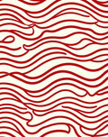 Crimson Red Abstract Wave Rug