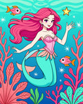Pink Mermaid Aquatic Coral Garden Rug