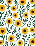 Golden Sunflower Garden Foliage Rug