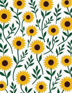 Golden Sunflower Garden Foliage Rug