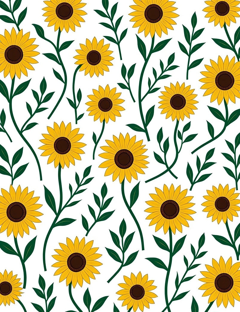 Golden Sunflower Garden Foliage Rug