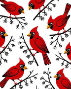 Bright Red Cardinals Perched on Branches Rug