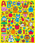 Whimsical Cartoon Garden Animals Fruit ABC Rug