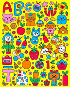 Whimsical Cartoon Garden Animals Fruit ABC Rug