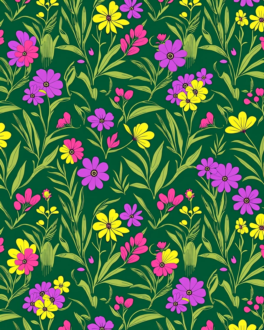 Emerald Garden Pink Yellow Floral Rug