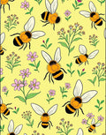 Yellow Floral Bee Garden Rug