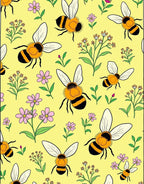 Yellow Floral Bee Garden Rug