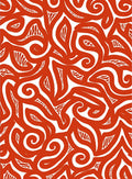 Bold Coral Swirl Organic Flow Rug