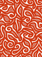 Bold Coral Swirl Organic Flow Rug