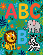 Jungle ABC Animals Teal Rug