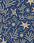 Oceanic Navy Starfish And Kelp Rug