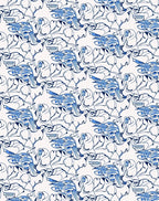 Abstract Blue Swirl Organic Flow Rug