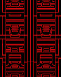 Bold Red Geometric Panels Rug