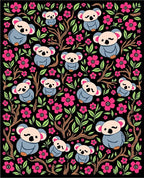 Cute Koala Flowers Background Rug