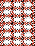 Bold Red Black Geometric Medallion Rug