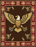 Majestic Gold Eagle Brown Border Rug
