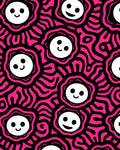 Vibrant Pink Smiley Face Sunburst Rug