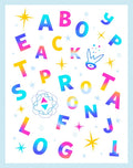 Alphabet Splash Rainbow Gradient Letters Rug