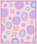 Pastel Pink Kawaii Cat Blob Rug