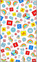 Whimsical Rainbow Alphabet Blocks Fun Rug