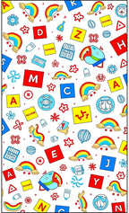 Whimsical Rainbow Alphabet Blocks Fun Rug