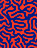 Bold Blue Abstract Organic Lines Rug