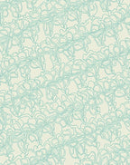 Serene Teal Vine Blossom Rug