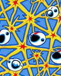 Radical Blue Yellow Starry Eyeball Rug
