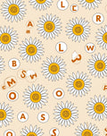 White Daisy Letter Game Arrangement Rug