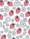 Pink Strawberry Hearts and Circles Rug