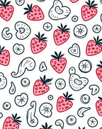 Pink Strawberry Hearts and Circles Rug