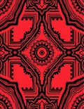 Bold Red Intricate Geometric Medallion Rug